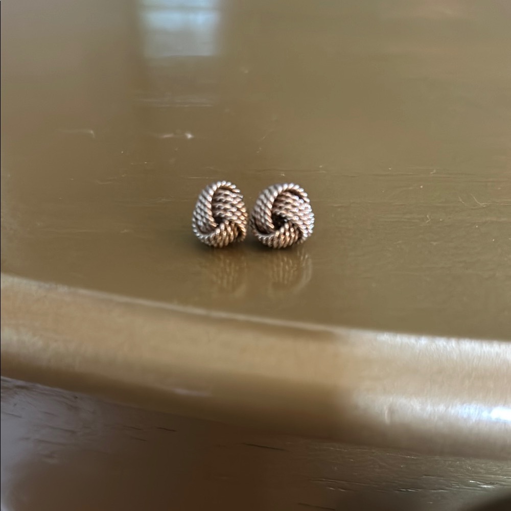 Tiffany silver knot earrings